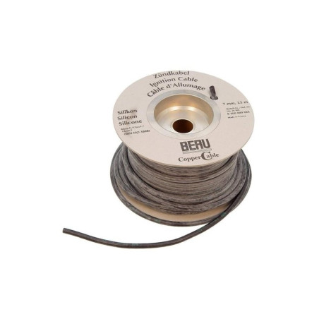 BERU PRZEWÓD ZAPŁONOWY WYSOKIEGO NAPIĘCIA (COPPER CABLE - MIEDZIANY RDZEŃ) SILIKONOWY 7MM (CZARNY) - ODCINEK 1 METR