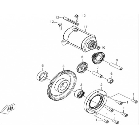 11.Rozrusznik cfmoto 500 X5 0180-091100-0010 CF188-091100-0010