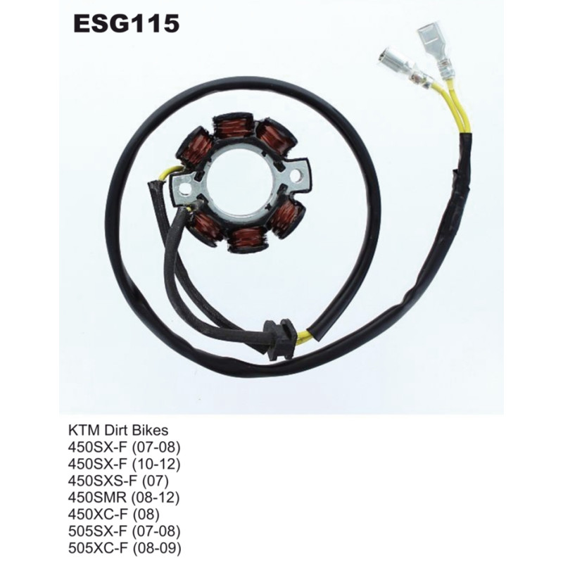 ELECTROSPORT UZWOJENIE ALTERNATORA (STATOR) KTM SXF 450 '07-'12, SXF 505 '07-'08, XCF 505 '08-'09 ELECTROSPORT UZWOJENIE ALTERNATORA (STATOR) KTM SXF 450 '07-'12, SXF 505 '07-'08, XCF 505 '08-'09