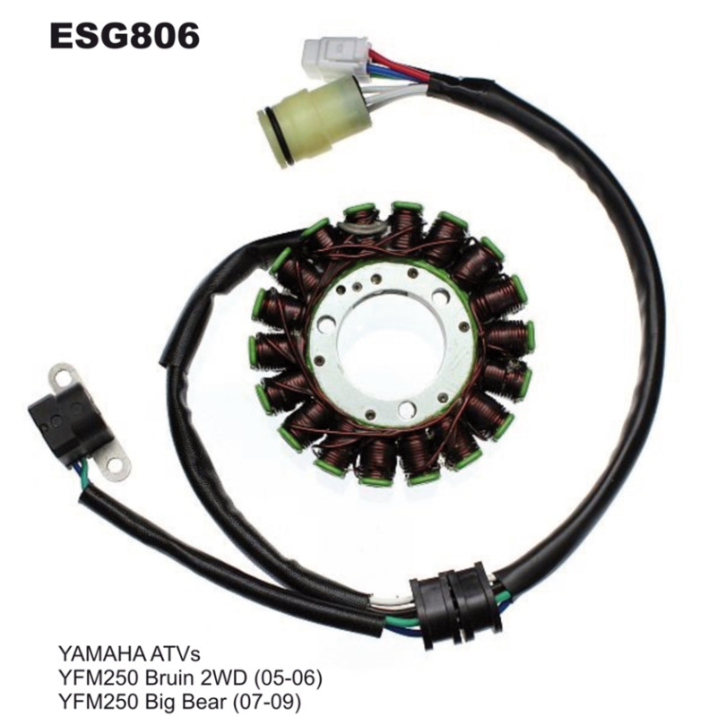ELECTROSPORT UZWOJENIE ALTERNATORA (STATOR) YAMAHA YFM 250 BIG BEAR (07-09), BRUIN (05-06) ELECTROSPORT UZWOJENIE ALTERNATORA (STATOR) YAMAHA YFM 250 BIG BEAR (07-09), BRUIN (05-06)