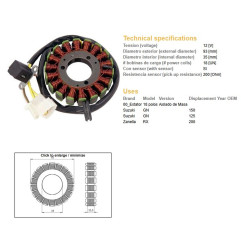 DZE UZWOJENIE ALTERNATORA (STATOR) SUZUKI GN 125 (OEM 32101-05300)
