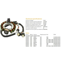 DZE UZWOJENIE ALTERNATORA (STATOR) YAMAHA YFM 350 BIG BEAR '89-'94; WARRIOR '87-'95 (ESG432) (OEM-3HN-85510-20-00)