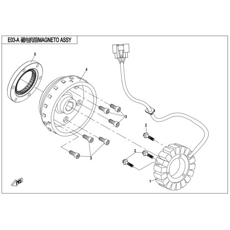 1. Uzwojenie alternatora stator cfmoto 800 X8 0800-032000-4000