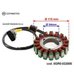2. Stator uzwojenie alternatora cfmoto 450 520 550 0GR0-032000