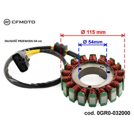 2. Stator uzwojenie alternatora cfmoto 450 520 550 0GR0-032000