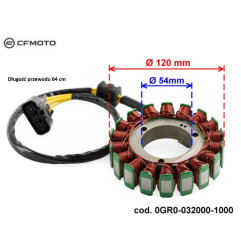 2. Stator uzwojenie alternatora cfmoto cforce EPS 450 520 550 0GR0-032000-1000