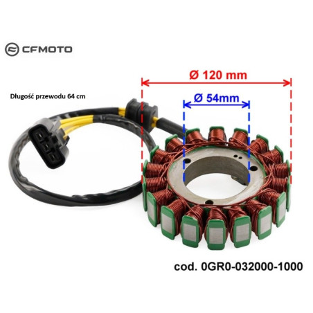 2. Stator uzwojenie alternatora cfmoto cforce EPS 450 520 550 0GR0-032000-1000