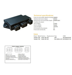 DZE MODUŁ ZAPŁONU CDI YAMAHA YFM 350 GRIZZLY '07-'11 (OEM:4S2-85540-00-00)