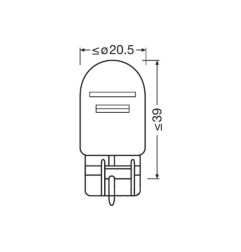 ŻARÓWKA TYLNEJ LAMPY BEZCOKOŁOWA DWUWŁÓKNOWA 21/5W 12V W3X16Q