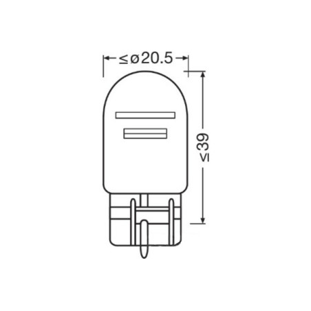 ŻARÓWKA TYLNEJ LAMPY BEZCOKOŁOWA DWUWŁÓKNOWA 21/5W 12V W3X16Q