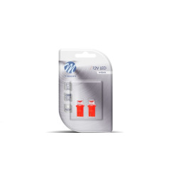 ŻARÓWKA 2X DIODA LED L006A W5W WALCOWANA CZERWONA M-TECH