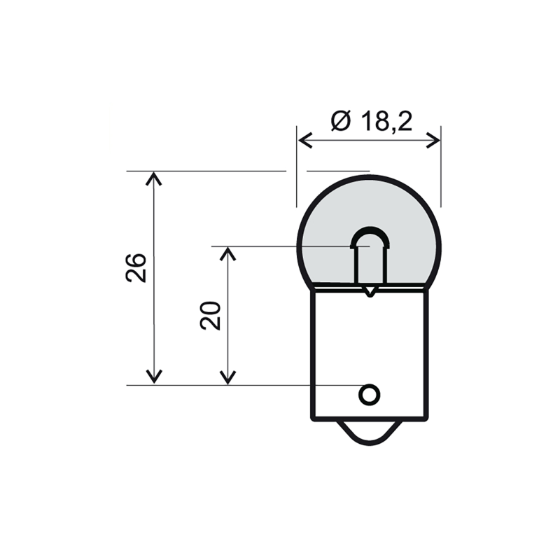 ŻARÓWKA RMS BA15S 12V 10W - ORANGE