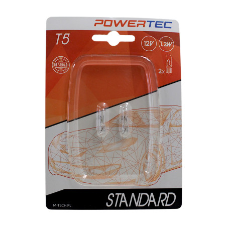 ŻARÓWKA POWERTEC M-TECH 12V 1.2W W2X4 6D T5 STANDARD (2SZT)