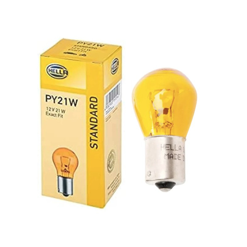 HELLA ŻARÓWKA 21W 12V BAU15S PY21W (ORANGE) - POMARAŃCZOWA KIERUNKOWSKAZ 1 SZTUKA