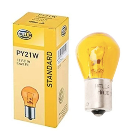 HELLA ŻARÓWKA 21W 12V BAU15S PY21W (ORANGE) - POMARAŃCZOWA KIERUNKOWSKAZ 1 SZTUKA