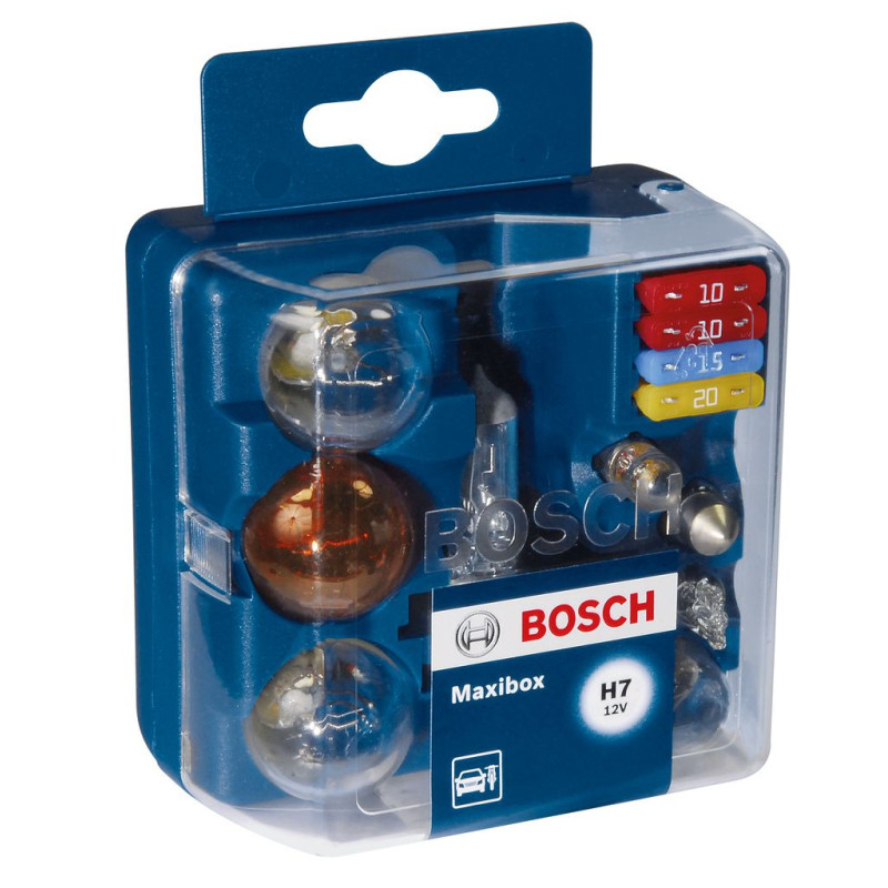 BOSCH ZESTAW/ KOMPLET ŻARÓWEK H7 MAXIBOX (8 SZTUK) + BEZPIECZNIKI (PATRZ OPIS TOWARU)