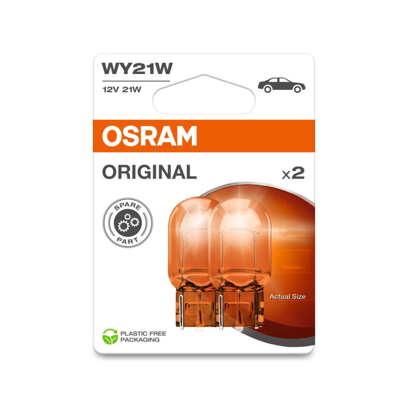 OSRAM ŻARÓWKA WY21W 12V 21W WX3X16D (POMARAŃCZOWA CAŁOSZKLANA) BLISTER - 2 SZTUKI OSRAM ŻARÓWKA WY21W 12V 21W WX3X16D (POMARAŃCZOWA CAŁOSZKLANA) BLISTER - 2 SZTUKI