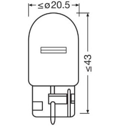OSRAM ŻARÓWKA WY21W 12V 21W WX3X16D (POMARAŃCZOWA CAŁOSZKLANA) BLISTER - 2 SZTUKI