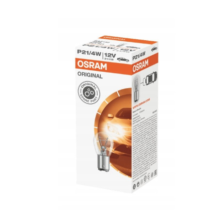 OSRAM ŻARÓWKA 12V P21/4W BAZ15D 1 SZTUKA (BIAŁE SZKŁO)
