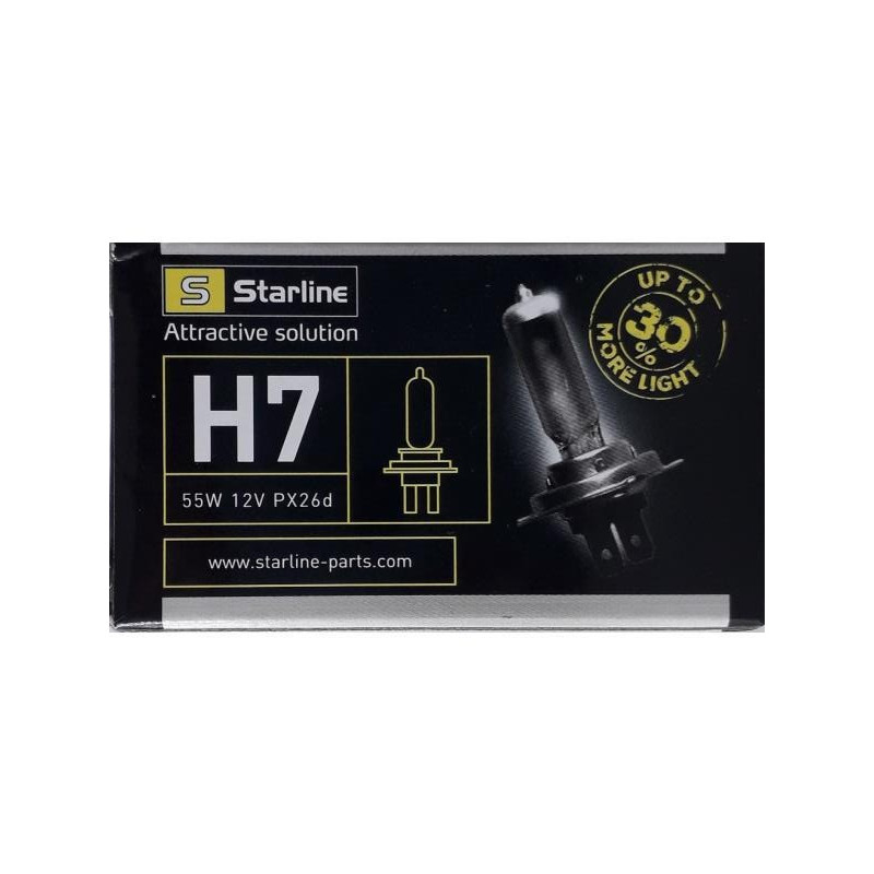 STARLINE ŻARÓWKA H7 12V 55W PX26D (+30% WIĘCEJ ŚWIATŁA) STARLINE ŻARÓWKA H7 12V 55W PX26D (+30% WIĘCEJ ŚWIATŁA)