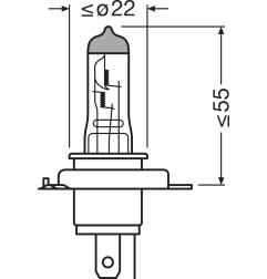 OSRAM ŻARÓWKA H4 12V 60/55W P43t NIGHT BREAKER® SILVER (+100%) BLISTER