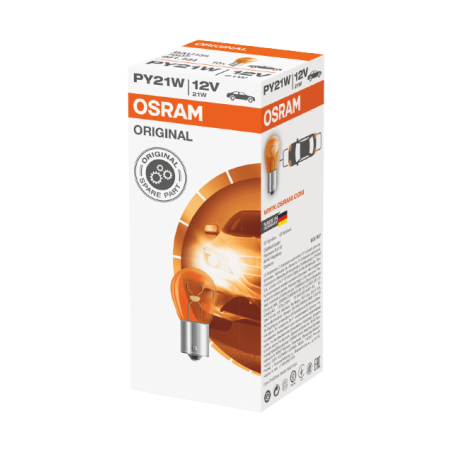OSRAM ŻARÓWKA 21W 12V BAU15S PY21W (ORANGE) - POMARAŃCZOWA KIERUNKOWSKAZ 1 SZTUKA