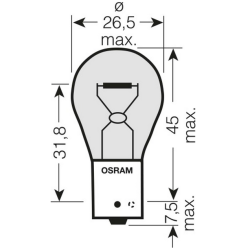 OSRAM ŻARÓWKA 21W 12V BAU15S PY21W (ORANGE) - POMARAŃCZOWA KIERUNKOWSKAZ 1 SZTUKA