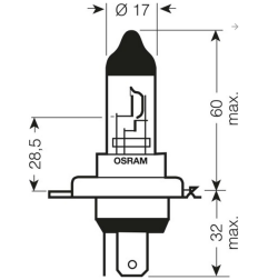 OSRAM ŻARÓWKA H4 12V 60/55W P43T ORIGINAL