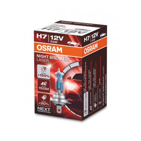 OSRAM ŻARÓWKA H7 12V 55W PX26D NIGHT BREAKER® LASER (+150%)