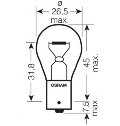 OSRAM ŻARÓWKA 12V 21W BA15S P21W 1 SZTUKA
