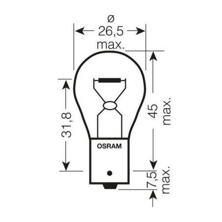 OSRAM ŻARÓWKA 12V 21W BA15S P21W 1 SZTUKA