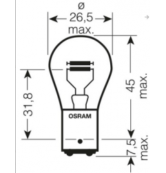 OSRAM ŻARÓWKA 12V P21/5W 21/5W 12V BAY15D - 1 SZTUKA