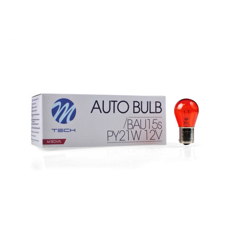 ŻARÓWKA M-TECH PY21W 12V 21W BAU15S AMBER