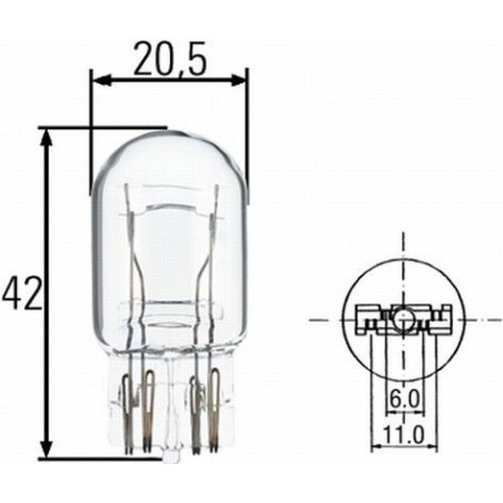 HELLA ŻARÓWKA W 21/5W 12V W3X16Q - 1 SZTUKA