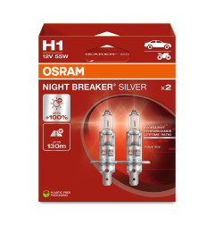 OSRAM ŻARÓWKA H1 12V, 55W P14.5S NIGHTBREAKERSILVER DUOBOX - 2 SZTUKI