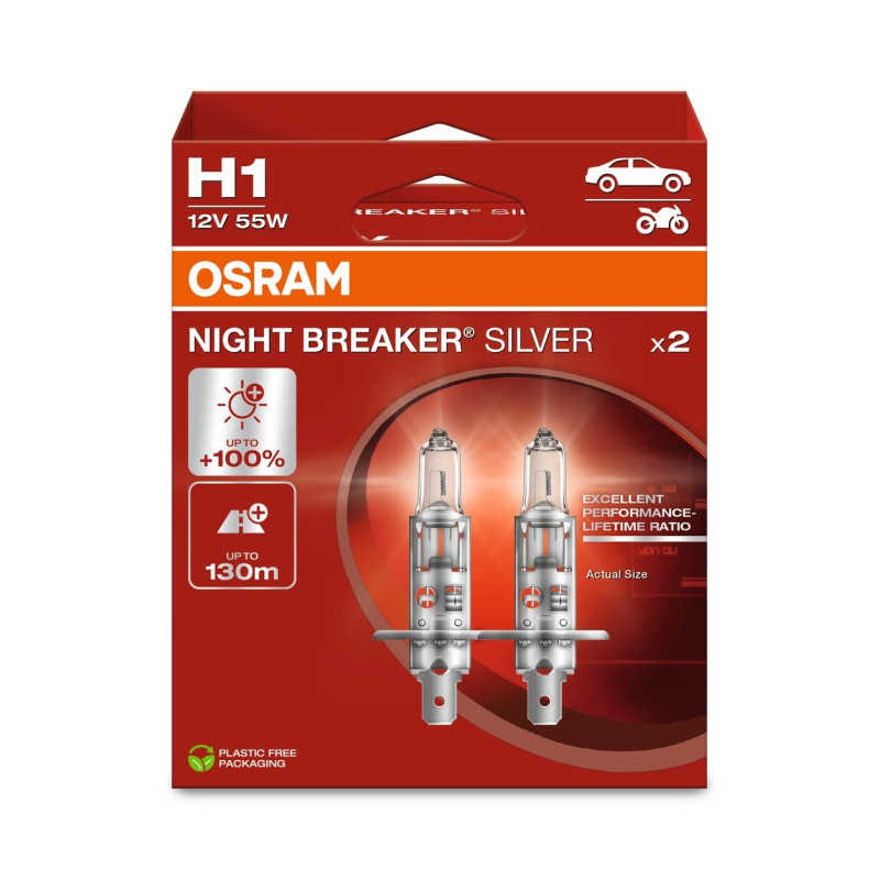 OSRAM ŻARÓWKA H1 12V, 55W P14.5S NIGHTBREAKERSILVER DUOBOX - 2 SZTUKI OSRAM ŻARÓWKA H1 12V, 55W P14.5S NIGHTBREAKERSILVER DUOBOX - 2 SZTUKI