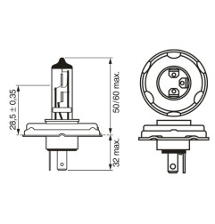 BOSCH ŻARÓWKA R2 45/40W 12V P45T - 1 SZTUKA