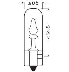 OSRAM ŻARÓWKA WSKAŻNIKOWA 1,2W 12V W2X4.6D 5XFS10 - 1 SZTUKA