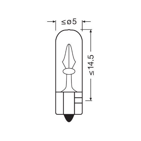 OSRAM ŻARÓWKA WSKAŻNIKOWA 1,2W 12V W2X4.6D 5XFS10 - 1 SZTUKA