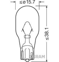 OSRAM ŻARÓWKA W16W 12V 16W, W2,1X9,5D, SV8,5-8 KOLOR POMARAŃCZOWY - 1 SZTUKA