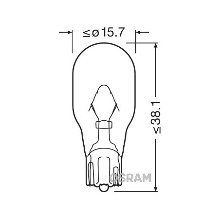 OSRAM ŻARÓWKA W16W 12V 16W, W2,1X9,5D, SV8,5-8 KOLOR POMARAŃCZOWY - 1 SZTUKA