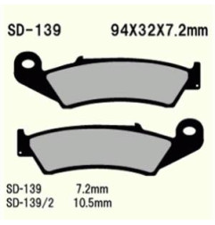 KLOCKI HAMULCOWE VESRAH SEMI-METALLIC  VD-139 (FA125)
