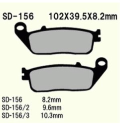 KLOCKI HAMULCOWE VESRAH SEMI-METALLIC  VD-156 (FA226 FA142)