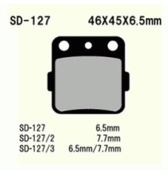 KLOCKI HAMULCOWE VESRAH SEMI-METALLIC  VD-127/2 (FA84)