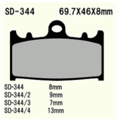 KLOCKI HAMULCOWE VESRAH SEMI-METALLIC  VD-344/2 (FA158 715CM55)  (PRZÓD)