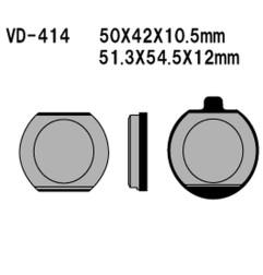 VESRAH KLOCKI HAMULCOWE KH33 KAWASAKI Z400/650/750/1000, KZ900 76-77 - ZASTĄPIONE PRZEZ SD-414 (MADE IN JAPAN)