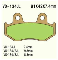 KLOCKI HAMULCOWE VESRAH SINTERED METAL  VD-134JL (FA323HH)