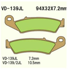 KLOCKI HAMULCOWE VESRAH SINTERED METAL  VD-139JL (FA125HH)