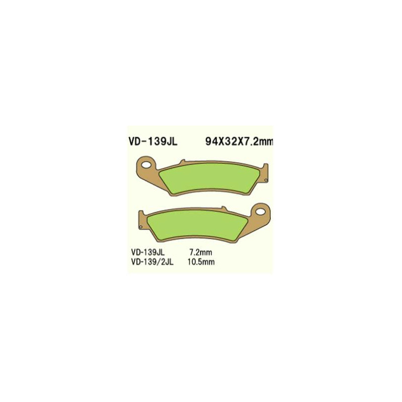 KLOCKI HAMULCOWE VESRAH SINTERED METAL VD-139JL (FA125HH) KLOCKI HAMULCOWE VESRAH SINTERED METAL VD-139JL (FA125HH)