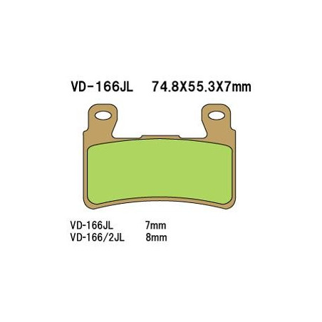 VESRAH KLOCKI HAMULCOWE KH265 / KH296 SPIEK METALICZNY (ZŁOTE) HONDA CBR/VTR PRZÓD (7MM) (MADE IN JAPAN)